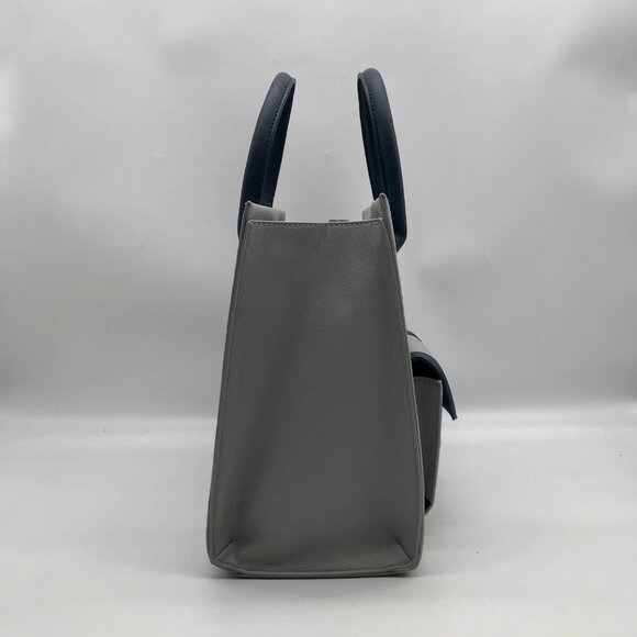 Like Dreams Navy Veda Two-Tone Buckle Medium Satchel Bag - Picture 4 of 11